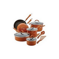 Pumpkin Orange Cucina 12-Piece Porcelain Cookware Set
